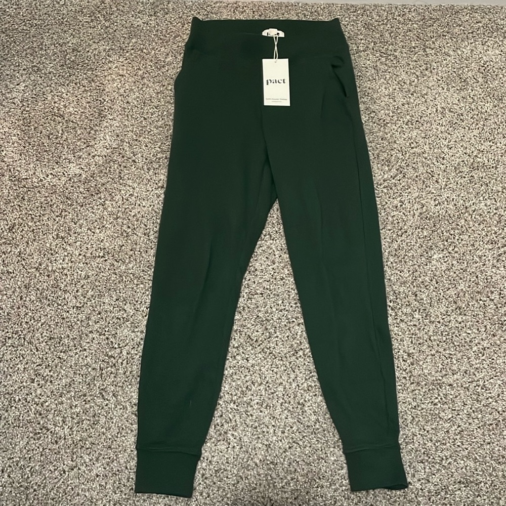 PACT organic cotton green airplane joggers